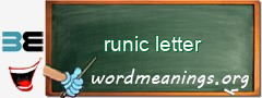 WordMeaning blackboard for runic letter